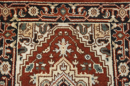 Tribal Indo Heriz Wool Hand Knotted 2.5x5.8 -w20306