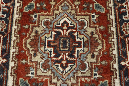 Tribal Indo Heriz Wool Hand Knotted 2.5x6.0 -w20318