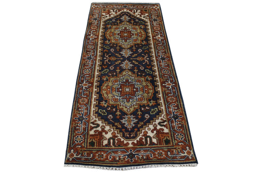 Tribal Indo Heriz Wool Hand Knotted 2.6x5.10 -w20310