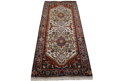 Tribal Indo Heriz Wool Hand Knotted 2.6x6.0 -w20315