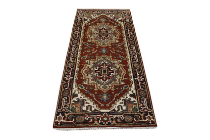 Tribal Indo Heriz Wool Hand Knotted 2.7x5.10 -w20292
