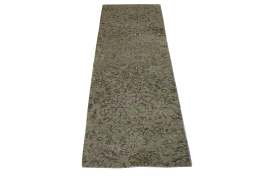 Transistional Abstract Broken Design Wool/Silk Hand Knotted 2.0x6.0 -w2020