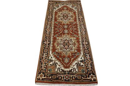 Tribal Indo Heriz Wool Hand Knotted 2.4x6.1 -w20317