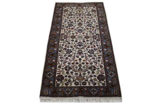 Traditional Indo Herati Wool Hand Knotted 2.5x4.9 -w2170
