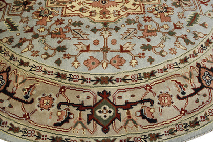 Tribal Indo Heriz Wool Hand Knotted Rug 9.10x9.10  -w20321