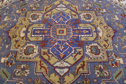 Tribal Indo Heriz Wool Hand Knotted Rug 9.10x9.10  -w20277
