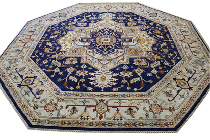 Tribal Indo Heriz Wool Hand Knotted Rug 10.0x10.0  -w20276