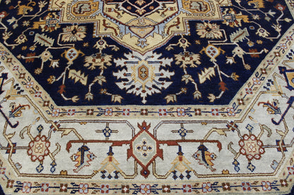 Tribal Indo Heriz Wool Hand Knotted Rug 10.0x10.0  -w20276