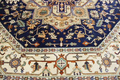 Tribal Indo Heriz Wool Hand Knotted Rug 9.10x9.10  -w20322