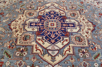 Tribal Indo Heriz Wool Hand Knotted Rug 9.10x9.10  -w20278