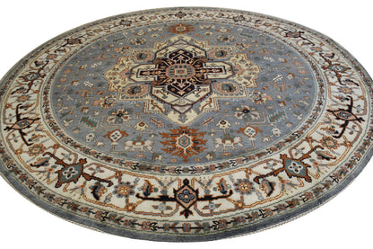 Tribal Indo Heriz Wool Hand Knotted Rug 9.11x9.11  -w20323