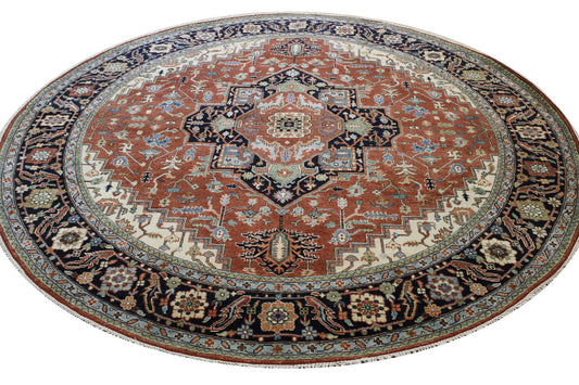 Tribal Fine Sherapi Wool Hand Knotted Rug 8.0x8.0  -w20201