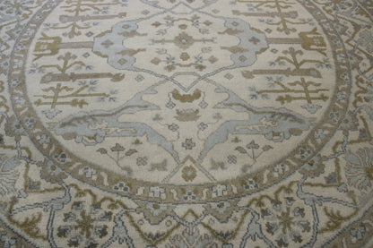 Oushak Indo Zigler Wool Hand Knotted Rug 7.9x7.9  -w20339