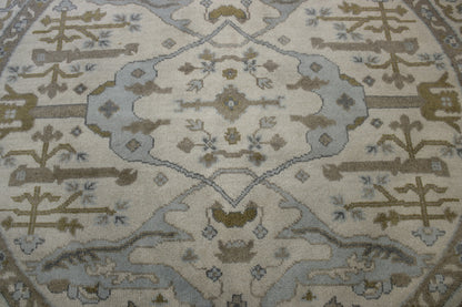 Oushak Indo Zigler Wool Hand Knotted Rug 7.9x7.9  -w20339