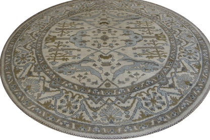 Oushak Indo Zigler Wool Hand Knotted Rug 7.9x7.9  -w20339