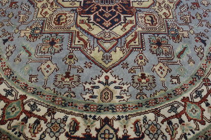Tribal Indo Heriz Wool Hand Knotted Rug 7.10x7.10  -w20325
