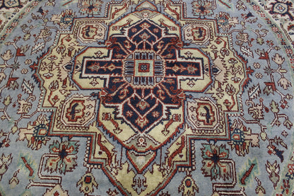 Tribal Indo Heriz Wool Hand Knotted Rug 7.10x7.10  -w20325