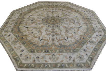 Oushak Indo Zigler Wool Hand Knotted Rug 7.8x7.8  -w20337