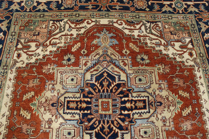 Tribal Indo Heriz Wool Hand Knotted Rug 6.0x6.0  -w20095