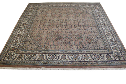 Traditional Indo Mir Wool Hand Knotted Rug 6.9x6.9  -w2228