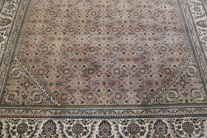 Traditional Indo Mir Wool Hand Knotted Rug 6.9x6.9  -w2228