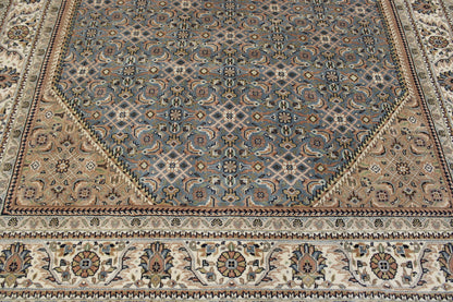 Traditional Indo Mir Wool Hand Knotted Rug 6.6x6.6  -w2225