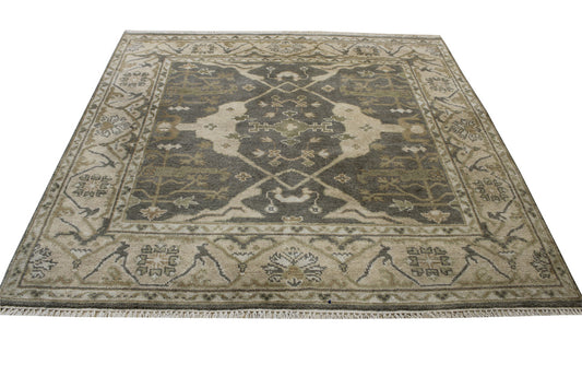 Oushak Indo Zigler Wool Hand Knotted Rug 5.8x5.11  -w20349