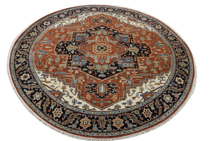 Tribal Fine Sherapi Wool Hand Knotted Rug 5.11x5.11  -w20216