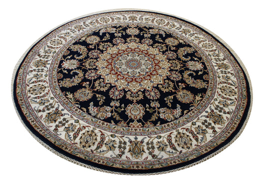 Traditional Indo Nain Wool Hand Knotted Rug 6.1x6.1  -w2344