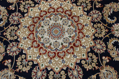 Traditional Indo Nain Wool Hand Knotted Rug 6.1x6.1  -w2344