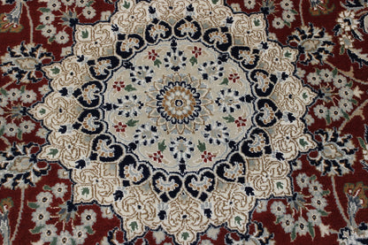 Traditional Indo Nain Wool Hand Knotted Rug 6.2x6.2  -w2345