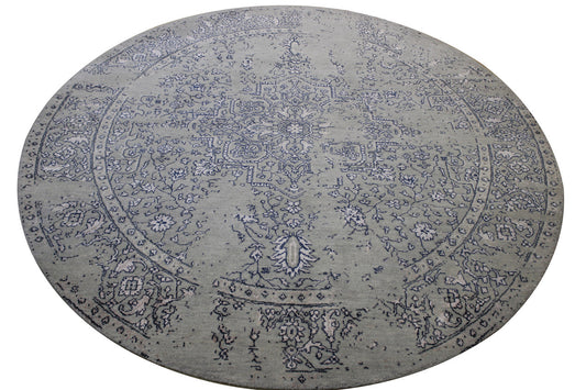 Modern Abstract Broken Design Wool/silk Hand Knotted Rug 6.1x6.2  -w2073
