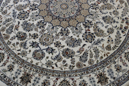Traditional Indo Nain Wool Hand Knotted Rug 6.0x6.0  -w2346