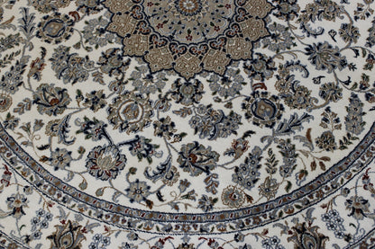 Traditional Indo Nain Wool Hand Knotted Rug 6.0x6.0  -w2346