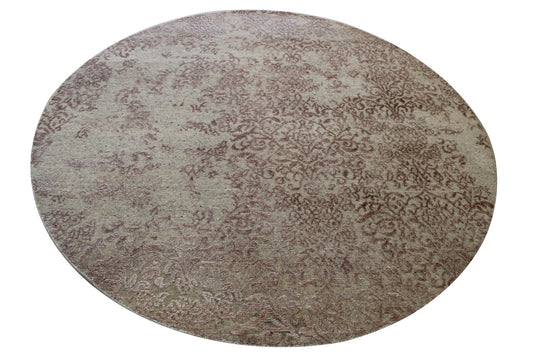 Modern Abstract Broken Design Wool/silk Hand Knotted Rug 6.0x6.0  -w2035