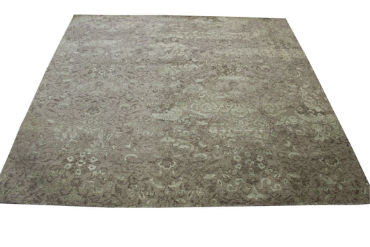 Transitional Abstract Broken Design Wool/silk Hand Knotted Rug 6.0x6.0  -w2019