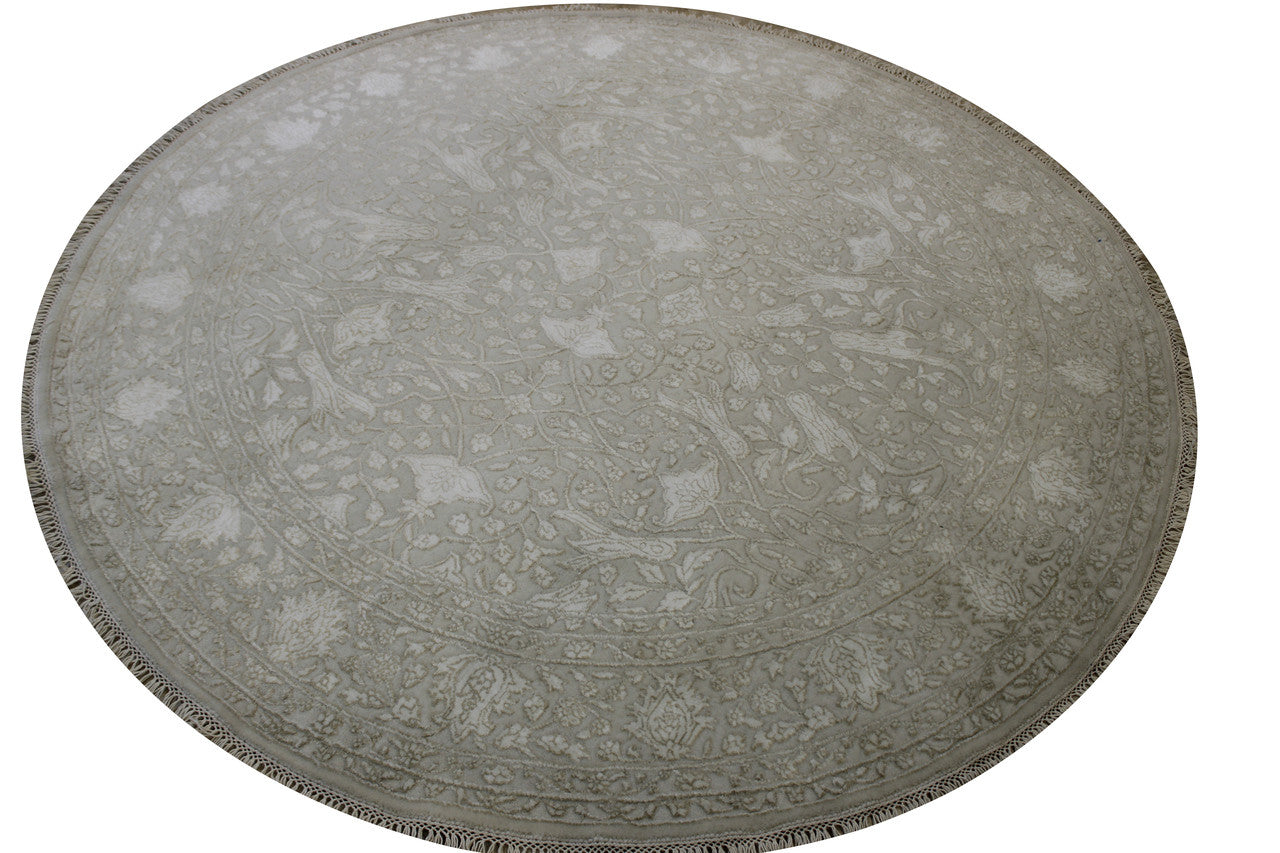 Transitional Indo Haji Jalili Wool/silk Hand Knotted Rug 6.1x6.1  -w20059
