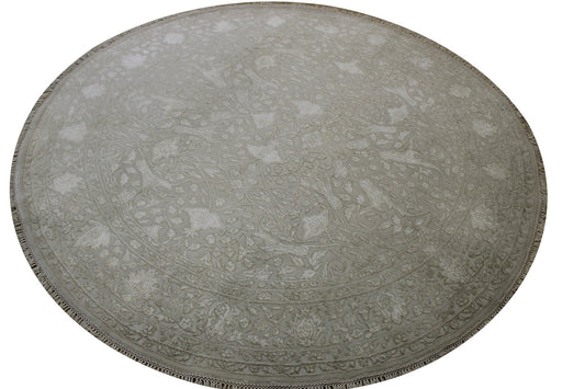 Transitional Indo Haji Jalili Wool/silk Hand Knotted Rug 6.1x6.1  -w20059