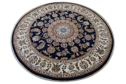Traditional Indo Nain Wool Hand Knotted Rug 4.10x4.10  -w2348