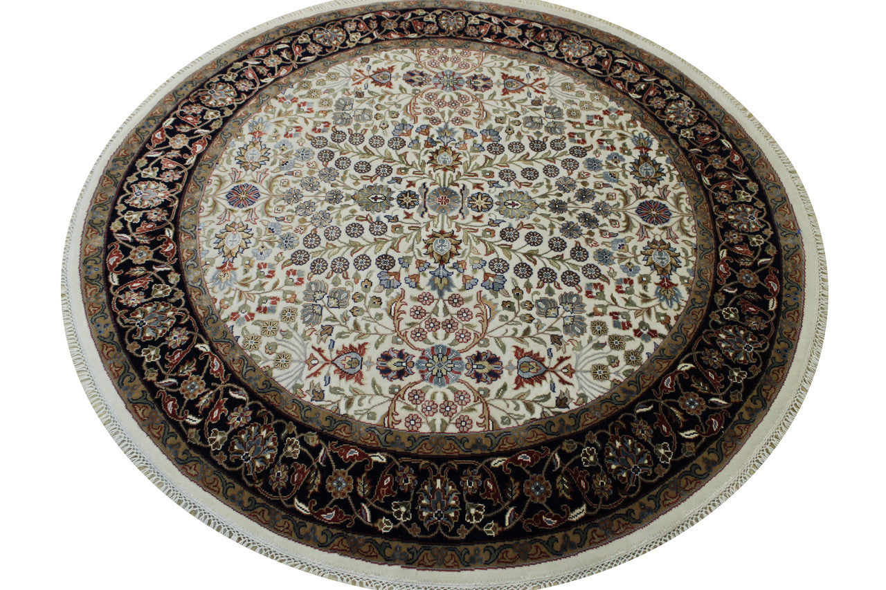 Traditional Fine Heraki Wool/silk Hand Knotted Rug 5.2x5.2  -w20222
