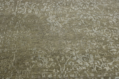 Transitional Abstract Broken Design Wool/silk Hand Knotted Rug 5.0x5.0  -w2029
