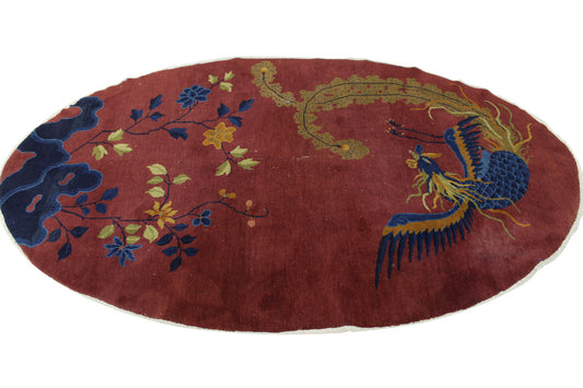 Traditional Antique Nicolson Wool Hand Knotted Rug 4.0x6.9  -W5038