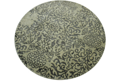 Transitional Abstract Broken Design Wool/silk Hand Knotted Rug 3.0x3.0  -w2025