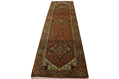 Tribal Heriz Wool Hand Knotted Rug 2.7x9.10 -w20071