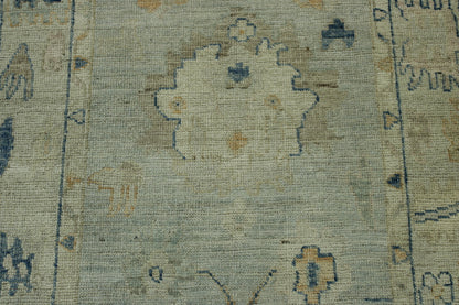 Oushak Whitewash Chobie Wool Hand Knotted Rug 2.11x9.5 -w20355