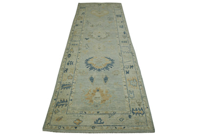 Oushak Whitewash Chobie Wool Hand Knotted Rug 2.11x9.5 -w20355