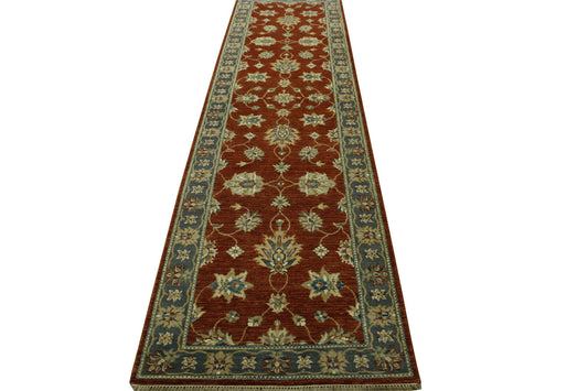 Traditional Indo Zigler Chobie Wool Hand Knotted Rug 2.7x9.11 -w20147