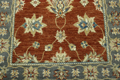 Traditional Indo Zigler Chobie Wool Hand Knotted Rug 2.7x9.11 -w20147