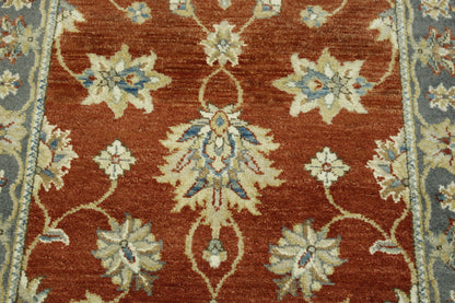 Traditional Indo Zigler Chobie Wool Hand Knotted Rug 2.7x9.11 -w20147