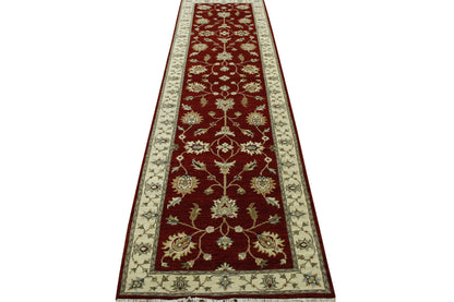 Traditional Indo Zigler Chobie Wool Hand Knotted Rug 2.8x10.2 -w20142